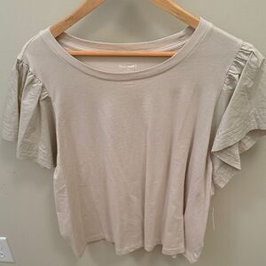 Old navy oatmeal color mixed media tee